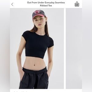 Uo Out From Under Everyday Seamless Ribbed Tee in Black